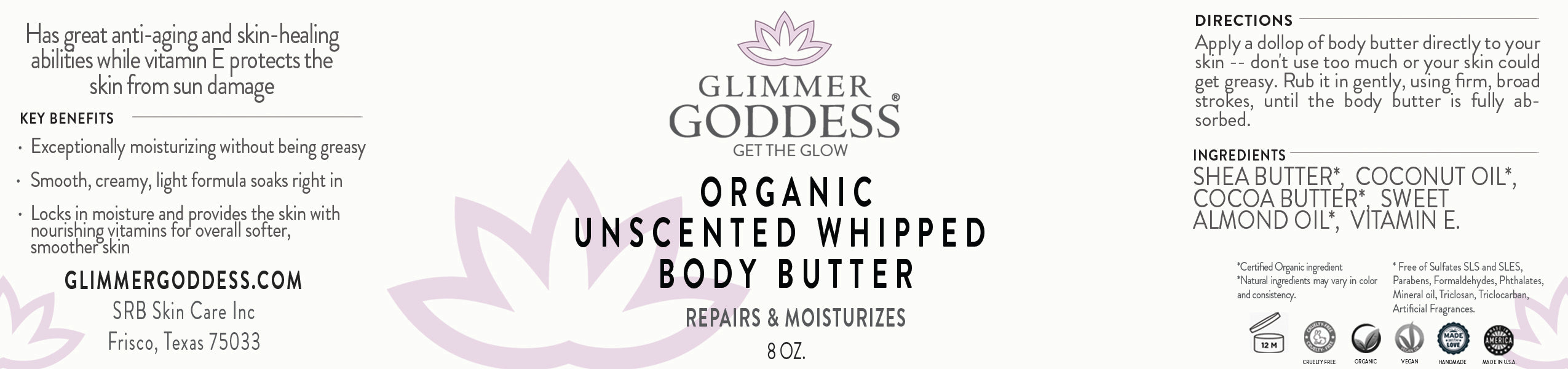 Organic Unscented Whipped Body Butter
