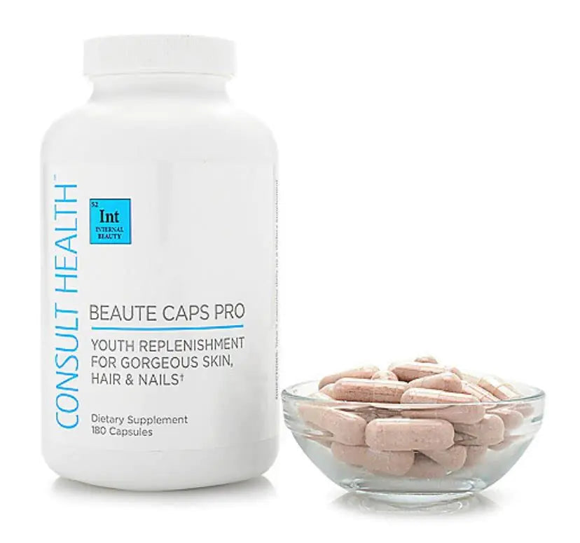 Consult Health Beaute Caps Pro - Collagen Supplement - Biotin 10500mcg MSM Blood Orange for Skin Hair Nails Health - Collagen Vitamins - Anti-Aging USA Made