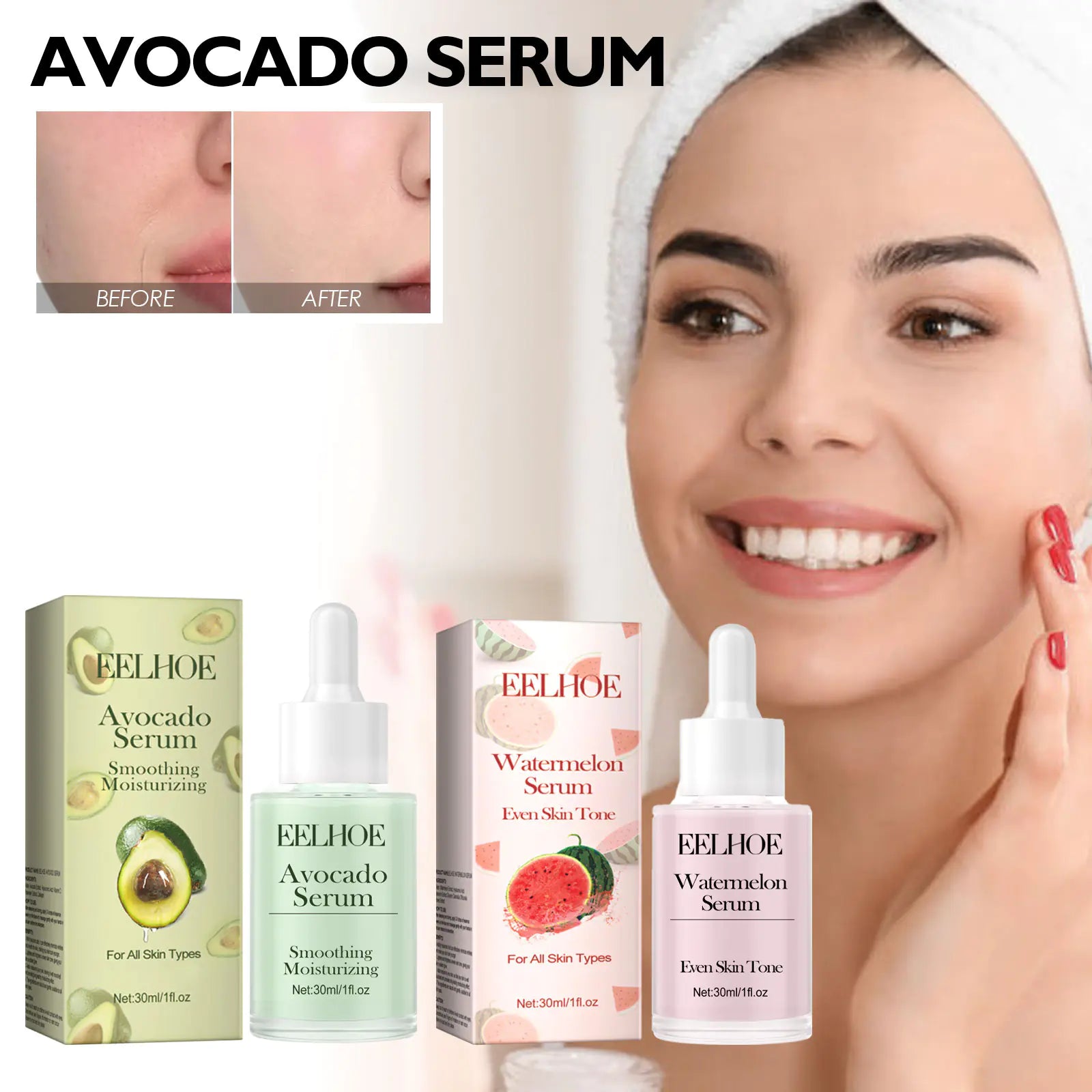 EELHOE Avocado Watermelon Facial Essence for Skin Care