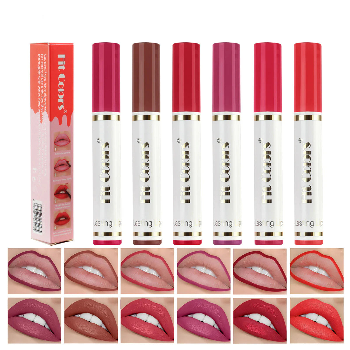 Fit Colors 6-Color Matte Lip Liner and Lip Tint Set