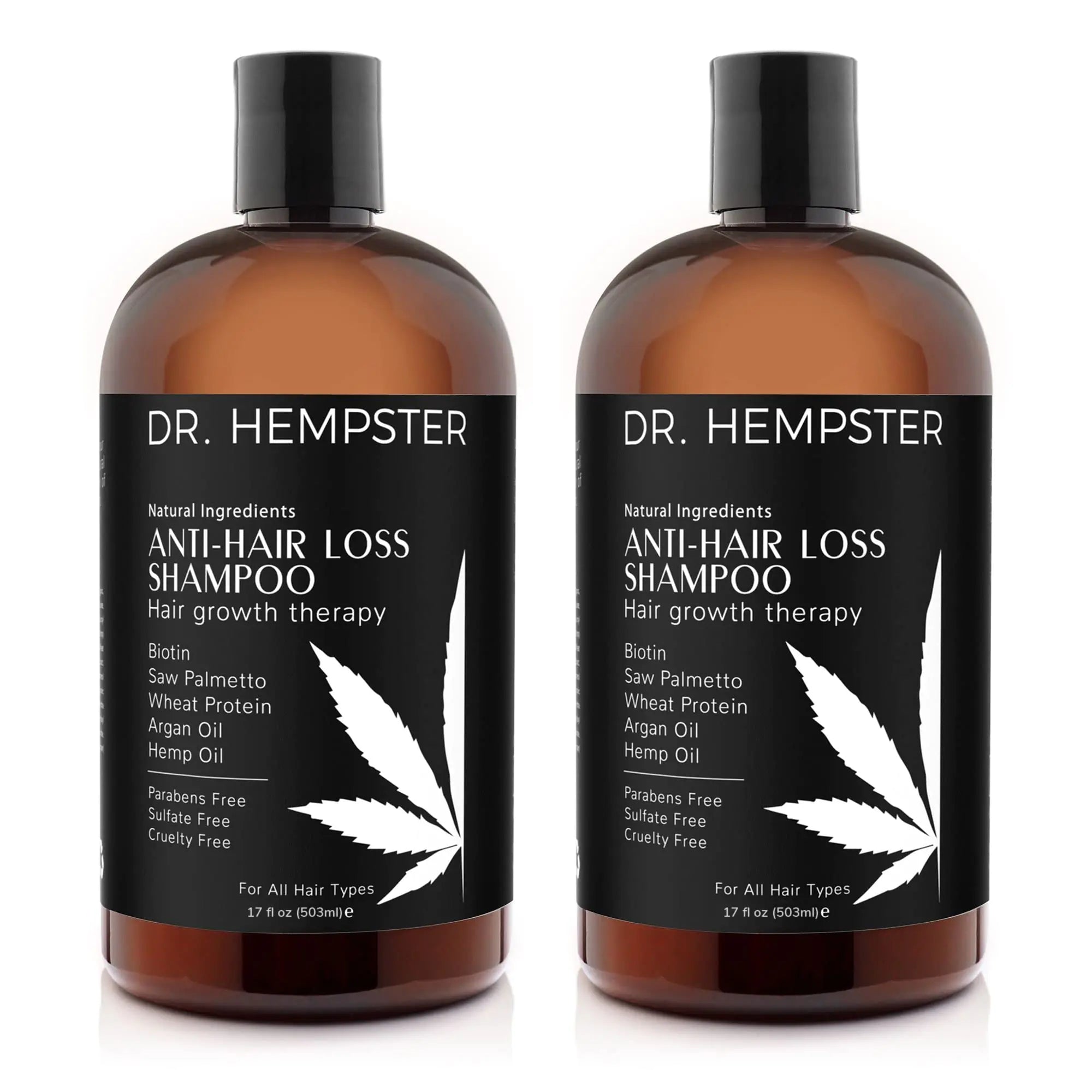 Biotin & Hemp Natural Shampoo 2 Pack - Shampoo for Thinning Hair and Hair Loss - Volumizing Treatments for Women and Men - Hair Growth Shampoo - Paraben & Sulfate Free - for All Hair Types